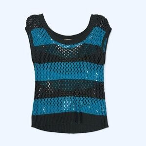 Arizona Jean Company Black and Blue Mesh Tank Top